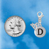 Silver Plated Capital Letter - D - Pebble Disc - Silver Plated Clip on Charm with Mini Year 2026 Jewelry Ideas and Examples