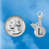 Silver Plated Capital Letter - L - Pebble Disc - Silver Plated Clip on Charm with Mini Year 2026 Jewelry Ideas and Examples