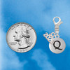 Silver Plated Capital Letter - Q - Pebble Disc - Silver Plated Clip on Charm with Mini Year 2026 Jewelry Ideas and Examples