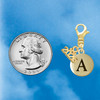 Gold-tone Capital Letter - A - Pebble Disc - Gold-tone Plated Clip on Charm with Mini Year 2026 Jewelry Ideas and Examples