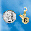 Gold-tone Capital Letter - E - Pebble Disc - Gold-tone Plated Clip on Charm with Mini Year 2026 Jewelry Ideas and Examples