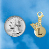 Gold-tone Capital Letter - L - Pebble Disc - Gold-tone Plated Clip on Charm with Mini Year 2026 Jewelry Ideas and Examples