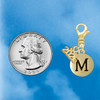 Gold-tone Capital Letter - M - Pebble Disc - Gold-tone Plated Clip on Charm with Mini Year 2026 Jewelry Ideas and Examples
