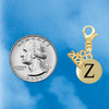 Gold-tone Capital Letter - Z - Pebble Disc - Gold-tone Plated Clip on Charm with Mini Year 2026 Jewelry Ideas and Examples