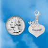 Precious White Heart with Baby Feet - Silver Plated Clip on Charm with Mini Year 2026 Jewelry Ideas and Examples