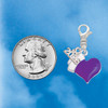 Silver Plated Purple Heart with Nurse Hat - Silver Plated Clip on Charm with Mini Year 2026 Jewelry Ideas and Examples