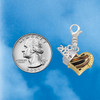 Brown Tiger Print Heart with Nurse Hat - Silver Plated Clip on Charm with Mini Year 2026 Jewelry Ideas and Examples