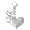 Silver Plated Nurse's Prayer Heart - Lord Guide - Silver Plated Clip on Charm with Mini Year 2026: Year to Remember Jewelry Gift - Celebrations