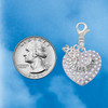 Silver Plated Sisters Rock on AB Crystal Heart - Silver Plated Clip on Charm with Mini Year 2026 Jewelry Ideas and Examples