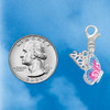 Silver Plated Translucent Hot Pink & Blue Flying Butterfly - Silver Plated Clip on Charm with Mini Year 2026 Jewelry Ideas and Examples