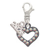 Black Nickeltone AB Crystal Open Heart - Silver Plated Clip on Charm with Mini Year 2026: Year to Remember Jewelry Gift - Celebrations