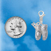 Silver Plated Large Ballet Slippers - Silver Plated Clip on Charm with Mini Year 2026 Jewelry Ideas and Examples