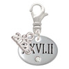 Silver Plated Marathon with Clear Crystal Roman Numeral - Silver Plated Clip on Charm with Mini Year 2026: Year to Remember Jewelry Gift - Celebrations