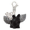 Black Flying Pig with Wings - Silver Plated Clip on Charm with Mini Year 2026: Year to Remember Jewelry Gift - Celebrations