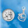 Silver Plated Lil Sister in Open Heart - 5/8'' - Silver Plated Clip on Charm with Mini Year 2026 Jewelry Ideas and Examples
