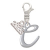 Silver Plated Small Gelato Script Initial - C - Silver Plated Clip on Charm with Mini Year 2026: Year to Remember Jewelry Gift - Celebrations