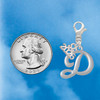 Silver Plated Small Gelato Script Initial - D - Silver Plated Clip on Charm with Mini Year 2026 Jewelry Ideas and Examples