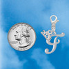 Silver Plated Small Gelato Script Initial - F - Silver Plated Clip on Charm with Mini Year 2026 Jewelry Ideas and Examples