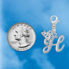 Silver Plated Small Gelato Script Initial - H - Silver Plated Clip on Charm with Mini Year 2026 Jewelry Ideas and Examples