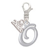 Silver Plated Small Gelato Script Initial - O - Silver Plated Clip on Charm with Mini Year 2026: Year to Remember Jewelry Gift - Celebrations
