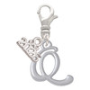 Silver Plated Small Gelato Script Initial - Q - Silver Plated Clip on Charm with Mini Year 2026: Year to Remember Jewelry Gift - Celebrations