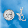 Silver Plated Small Gelato Script Initial - Q - Silver Plated Clip on Charm with Mini Year 2026 Jewelry Ideas and Examples