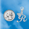 Silver Plated Small Gelato Script Initial - R - Silver Plated Clip on Charm with Mini Year 2026 Jewelry Ideas and Examples