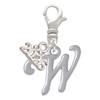 Silver Plated Small Gelato Script Initial - W - Silver Plated Clip on Charm with Mini Year 2026: Year to Remember Jewelry Gift - Celebrations