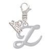 Silver Plated Small Gelato Script Initial - Z - Silver Plated Clip on Charm with Mini Year 2026: Year to Remember Jewelry Gift - Celebrations