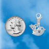 Silver Plated Little Bird Initial - U - Silver Plated Clip on Charm with Mini Year 2026 Jewelry Ideas and Examples