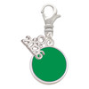 Silver Plated Small Green Enamel Disc - Silver Plated Clip on Charm with Mini Year 2026: Year to Remember Jewelry Gift - Celebrations