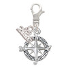 Silver Plated Compass - Silver Plated Clip on Charm with Mini Year 2026: Year to Remember Jewelry Gift - Celebrations