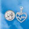 Silver Plated Large Clear Crystal Heart with Heartbeat - Silver Plated Clip on Charm with Mini Year 2026 Jewelry Ideas and Examples