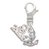 Silver Plated Mini AB Crystal Anchor of Hope - Silver Plated Clip on Charm with Mini Year 2026: Year to Remember Jewelry Gift - Celebrations
