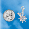 Silver Plated AB Crystal Ship Wheel - Direction - Silver Plated Clip on Charm with Mini Year 2026 Jewelry Ideas and Examples