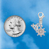 Silver Plated Mini AB Crystal Ship Wheel - Navigation - Silver Plated Clip on Charm with Mini Year 2026 Jewelry Ideas and Examples