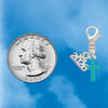 Silver Plated Small Teal Crystal Cross - Silver Plated Clip on Charm with Mini Year 2026 Jewelry Ideas and Examples