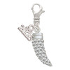 Silver Plated Large Crystal Tooth - Silver Plated Clip on Charm with Mini Year 2026: Year to Remember Jewelry Gift - Celebrations