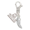 Silver Plated Small Crystal Tooth - Silver Plated Clip on Charm with Mini Year 2026: Year to Remember Jewelry Gift - Celebrations
