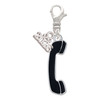 Silver Plated Black Telephone - Silver Plated Clip on Charm with Mini Year 2026: Year to Remember Jewelry Gift - Celebrations