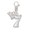 Medium Lucky 7 - Silver Plated Clip on Charm with Mini Year 2026: Year to Remember Jewelry Gift - Celebrations