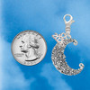 Silver Plated Large Swirl Man in Moon - Silver Plated Clip on Charm with Mini Year 2026 Jewelry Ideas and Examples