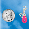 Hot Pink Easter Egg with Color Crystal Dots - Silver Plated Clip on Charm with Mini Year 2026 Jewelry Ideas and Examples
