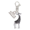 Silver Plated Antiqued Giraffe - Silver Plated Clip on Charm with Mini Year 2026: Year to Remember Jewelry Gift - Celebrations