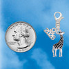 Silver Plated Antiqued Giraffe - Silver Plated Clip on Charm with Mini Year 2026 Jewelry Ideas and Examples