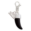 Silver Plated Enamel Black Tooth - Silver Plated Clip on Charm with Mini Year 2026: Year to Remember Jewelry Gift - Celebrations
