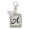 Silver Plated Pebble Border Initial - A - Silver Plated Clip on Charm with Mini Year 2026: Year to Remember Jewelry Gift - Celebrations