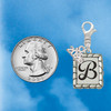 Silver Plated Pebble Border Initial - B - Silver Plated Clip on Charm with Mini Year 2026 Jewelry Ideas and Examples