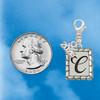 Silver Plated Pebble Border Initial - C - Silver Plated Clip on Charm with Mini Year 2026 Jewelry Ideas and Examples
