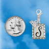 Silver Plated Pebble Border Initial - S - Silver Plated Clip on Charm with Mini Year 2026 Jewelry Ideas and Examples